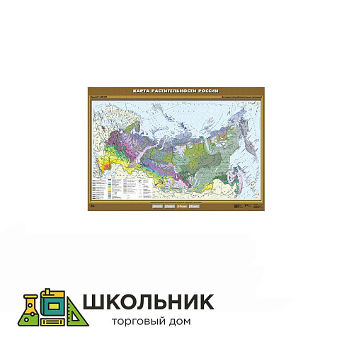 Учебная карта «Растительность России» 100х140